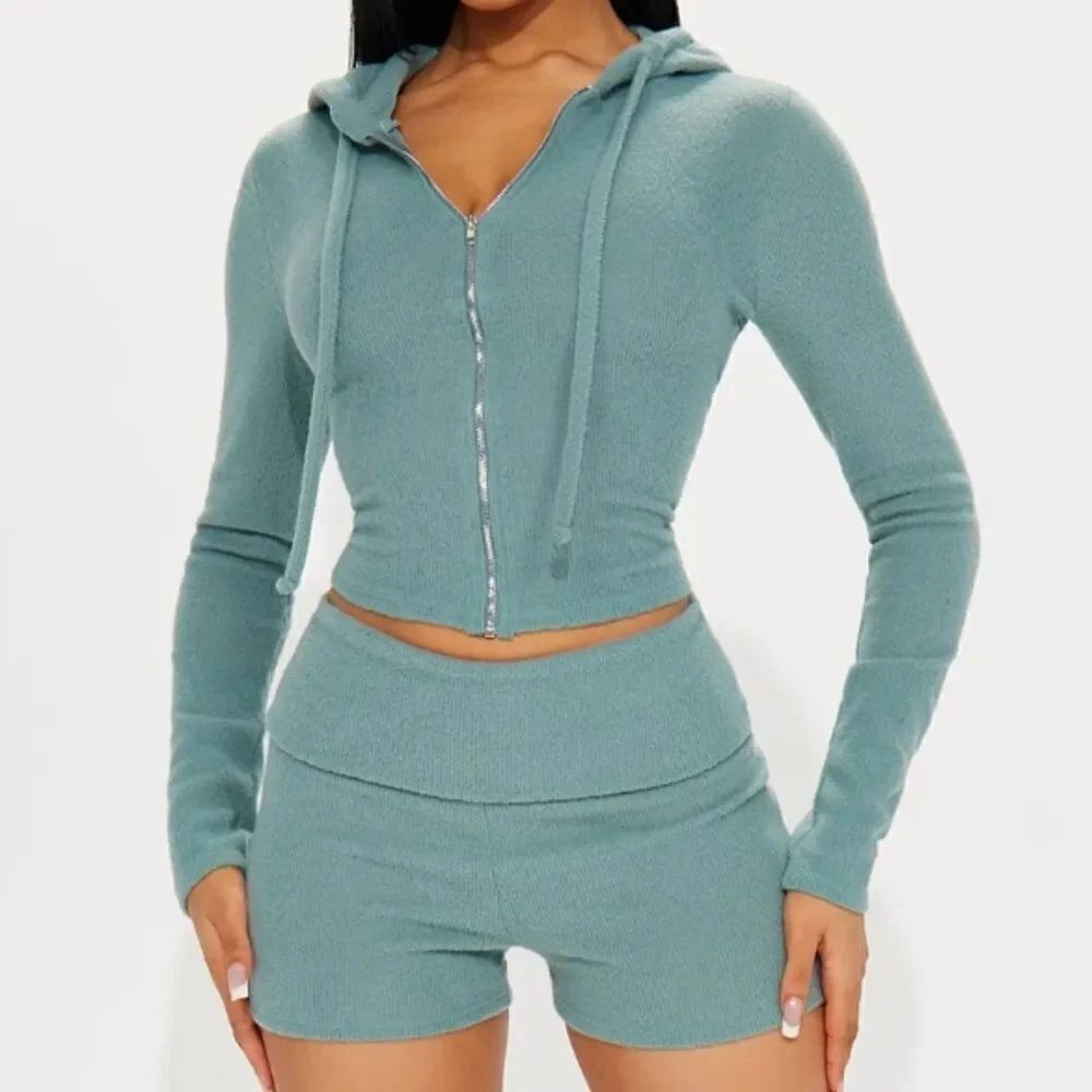 Fashion Nova Teal Short Set, Large